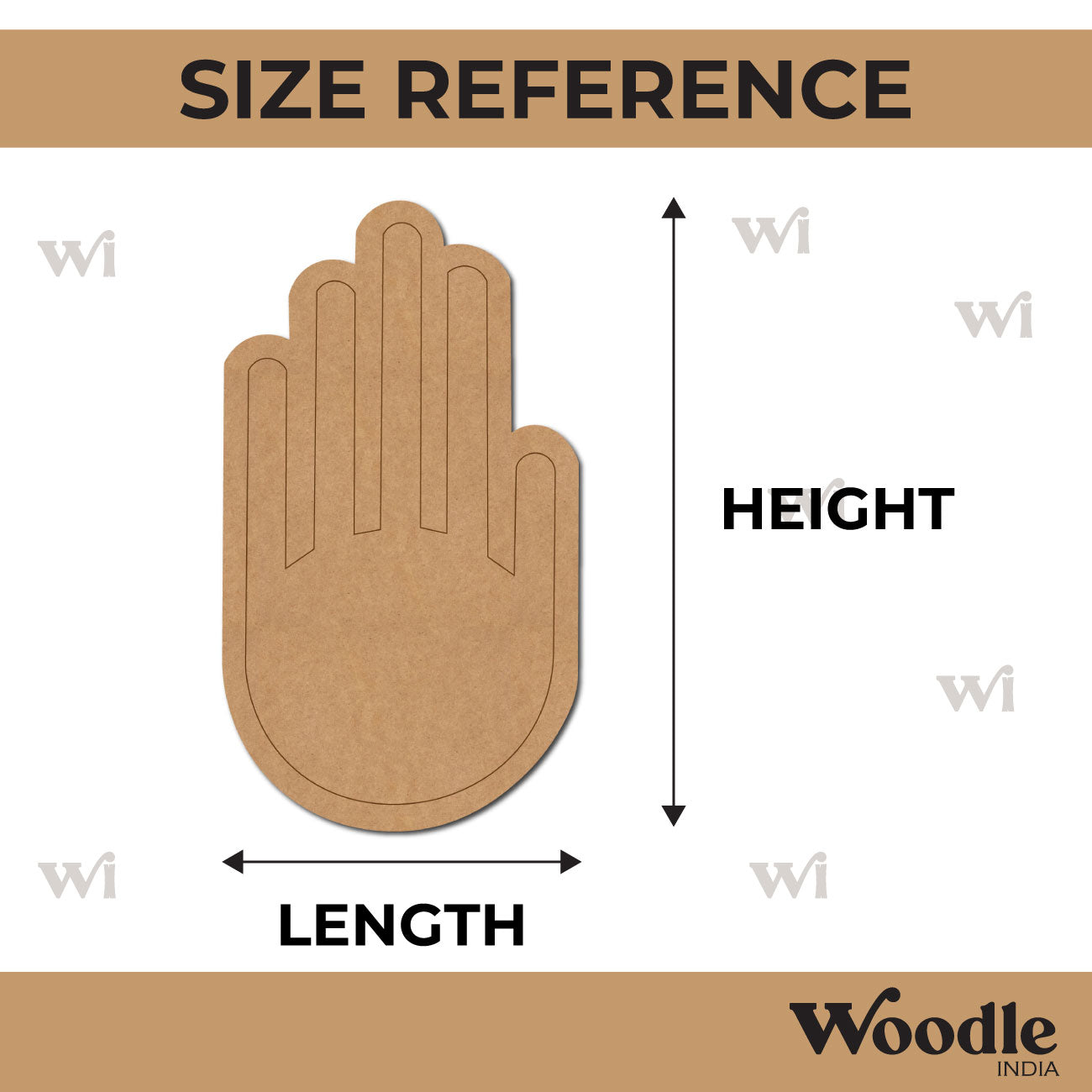 Hand Stop Gesture Pre Marked MDF Design 1