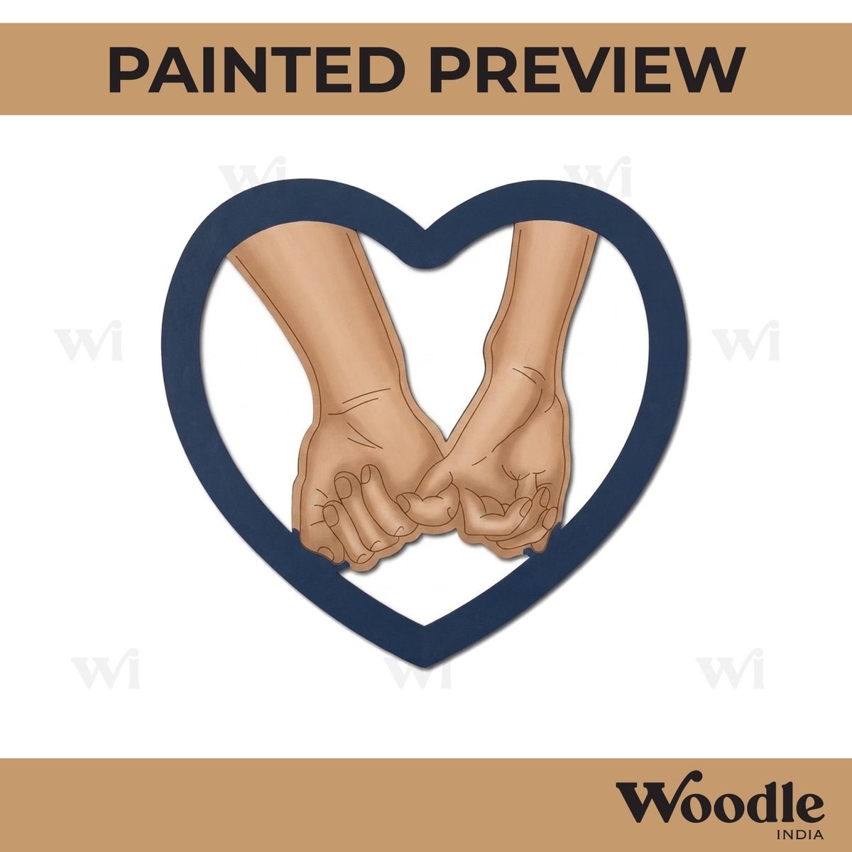 Hands In Heart Pre Marked MDF Design 1