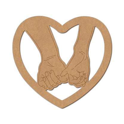 Hands In Heart Pre Marked MDF Design 1