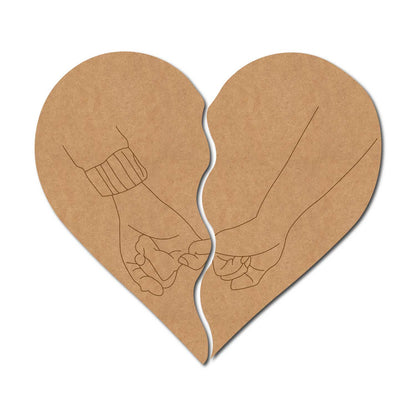 Hands Split Heart Pre Marked MDF Design 1