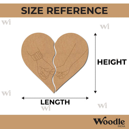 Hands Split Heart Pre Marked MDF Design 1