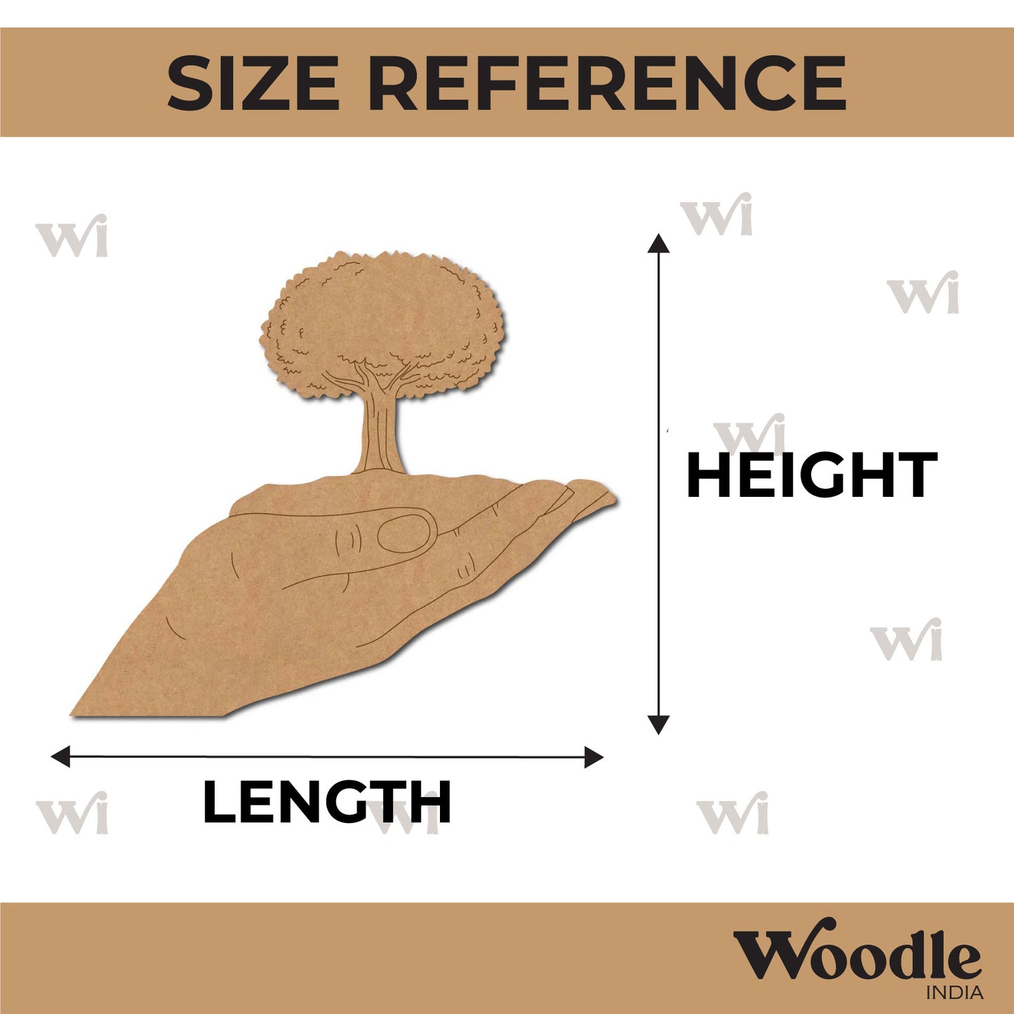 Hands With Tree Pre Marked MDF Design 1