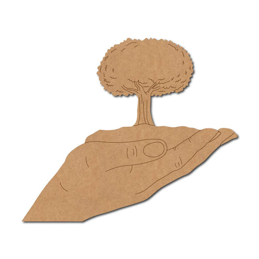 Hands With Tree Pre Marked MDF Design 1