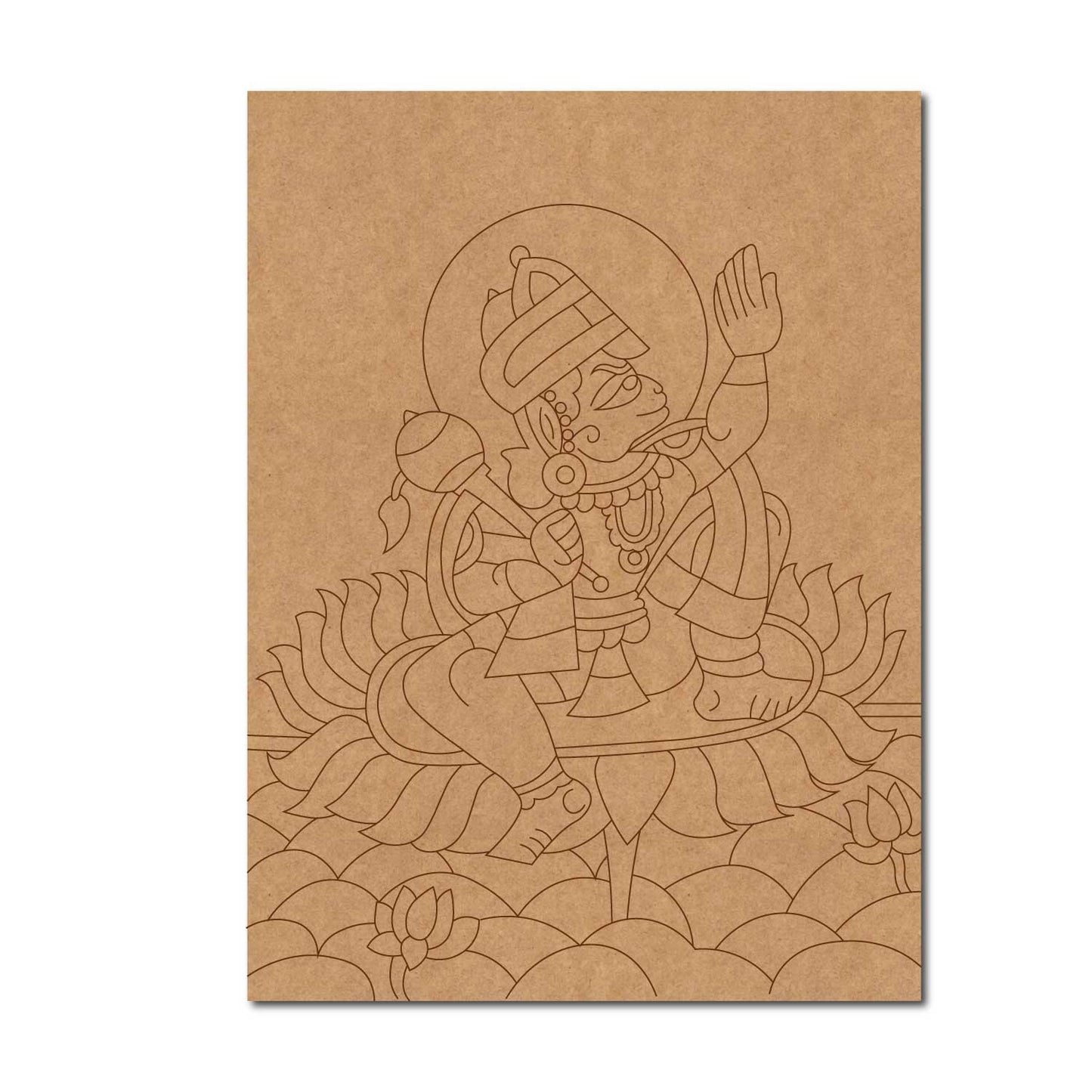 Hanuman Ji Pre Marked Rectangle MDF Design 1