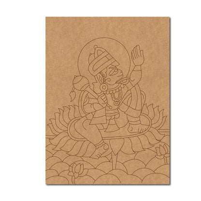 Hanuman Ji Pre Marked Rectangle MDF Design 1