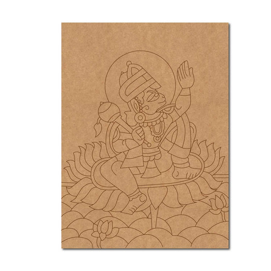 Hanuman Ji Pre Marked Rectangle MDF Design 1