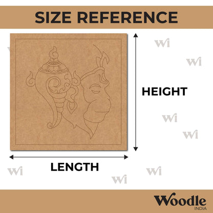 Hanuman Ji Shank Pre Marked Base MDF Design 1