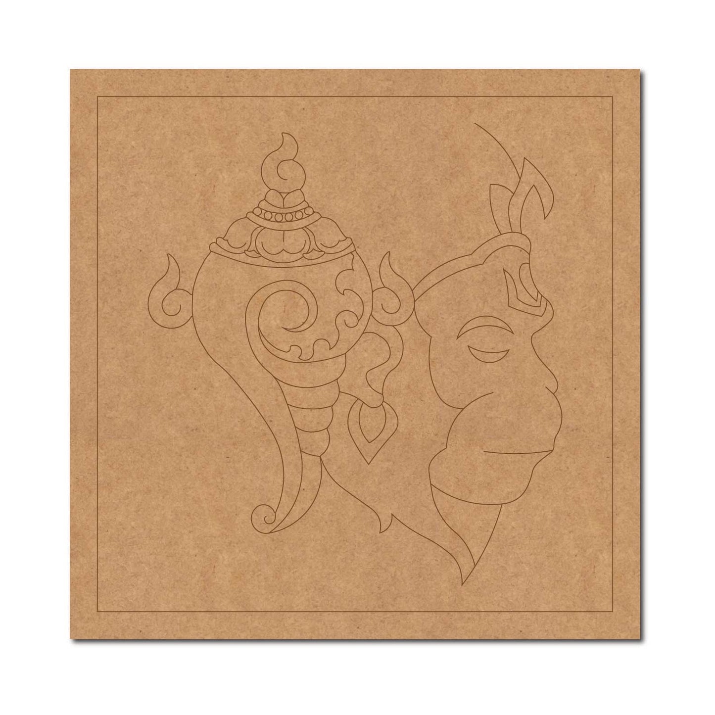 Hanuman Ji Shank Pre Marked Base MDF Design 1