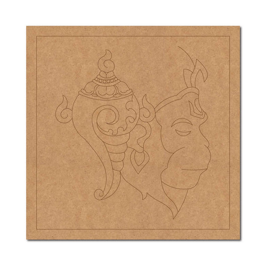 Hanuman Ji Shank Pre Marked Base MDF Design 1