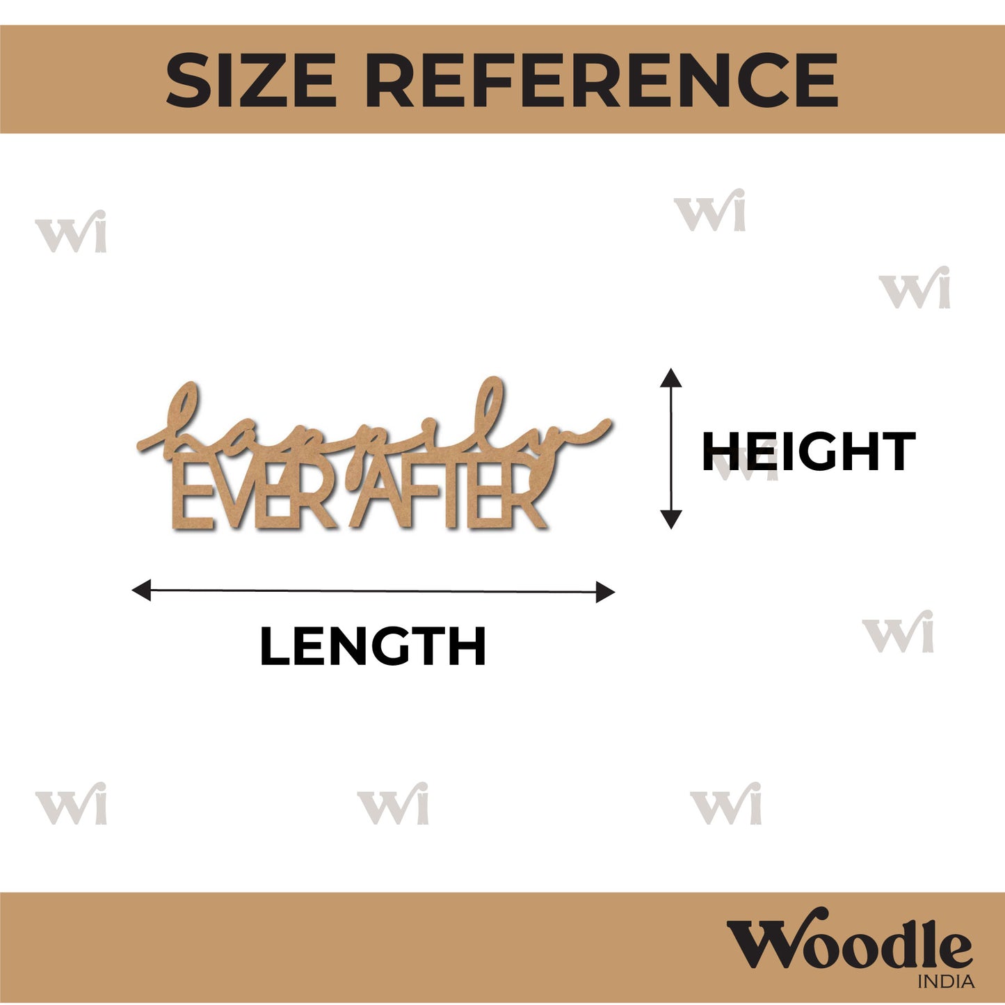 Happily Ever After Text Cutout MDF Design 1