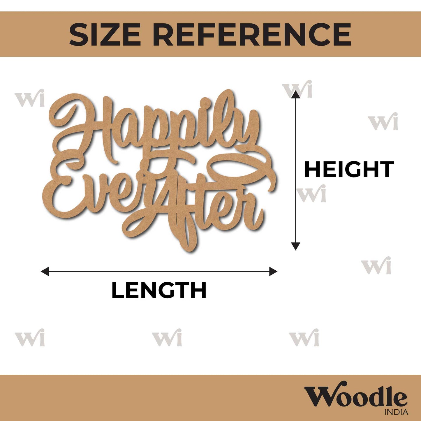 Happily Ever After Text Cutout MDF Design 2