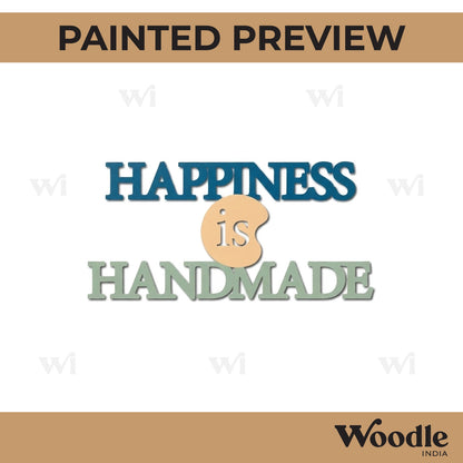 Happiness Is Handmade Text Cutout MDF Design 1
