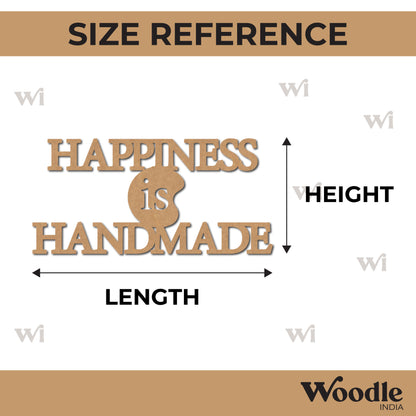 Happiness Is Handmade Text Cutout MDF Design 1