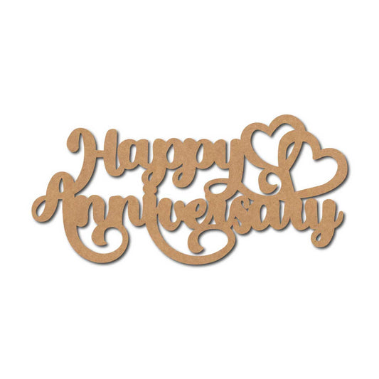Happy Anniversary Text Cutout MDF Design 2