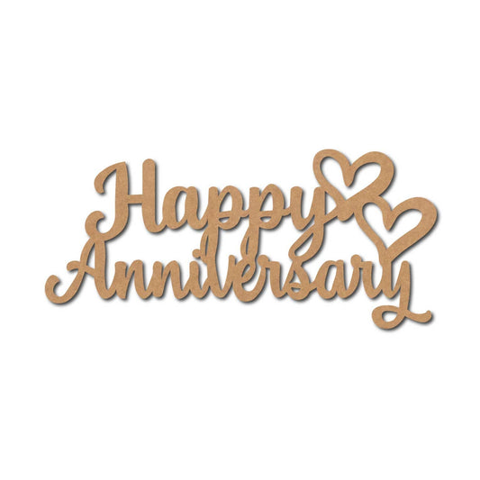 Happy Anniversary Text Cutout MDF Design 3