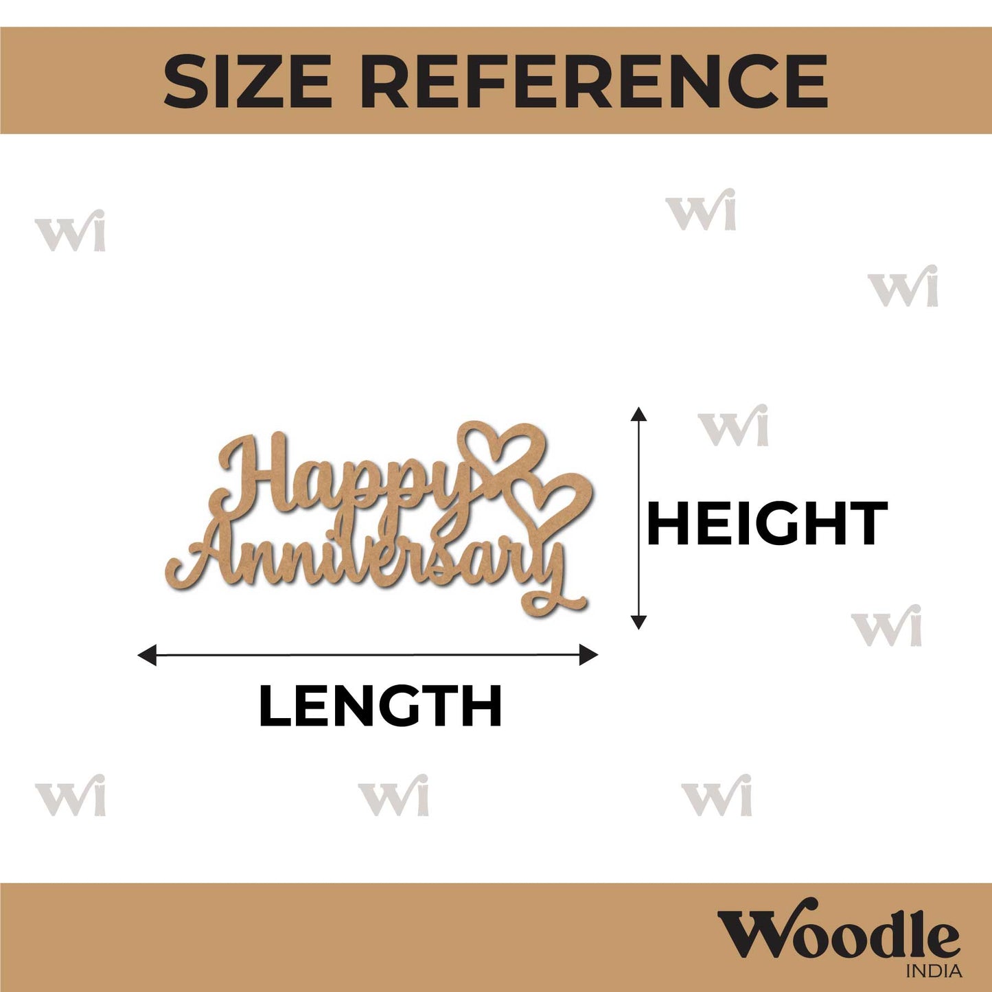 Happy Anniversary Text Cutout MDF Design 3
