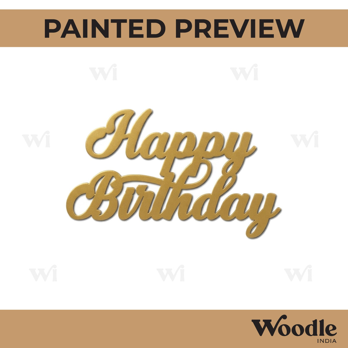 Happy Birthday Text Cutout MDF Design 1
