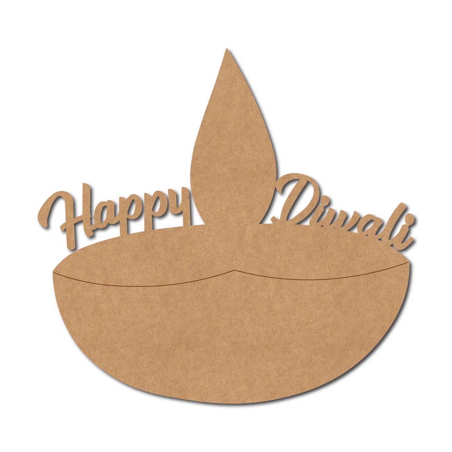 Happy Diwali Diya Pre Marked MDF Design 1