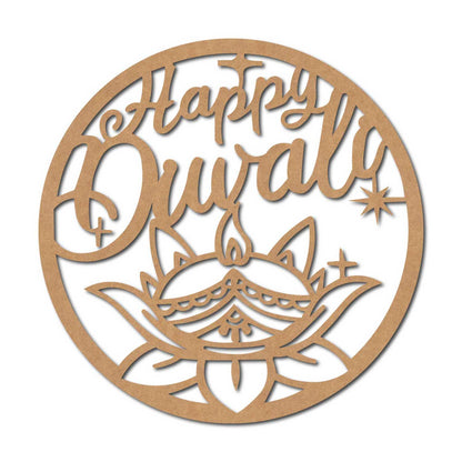 Happy Diwali Round Cutout MDF Design 1