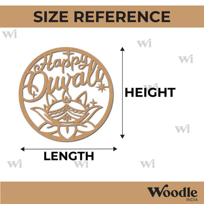 Happy Diwali Round Cutout MDF Design 1