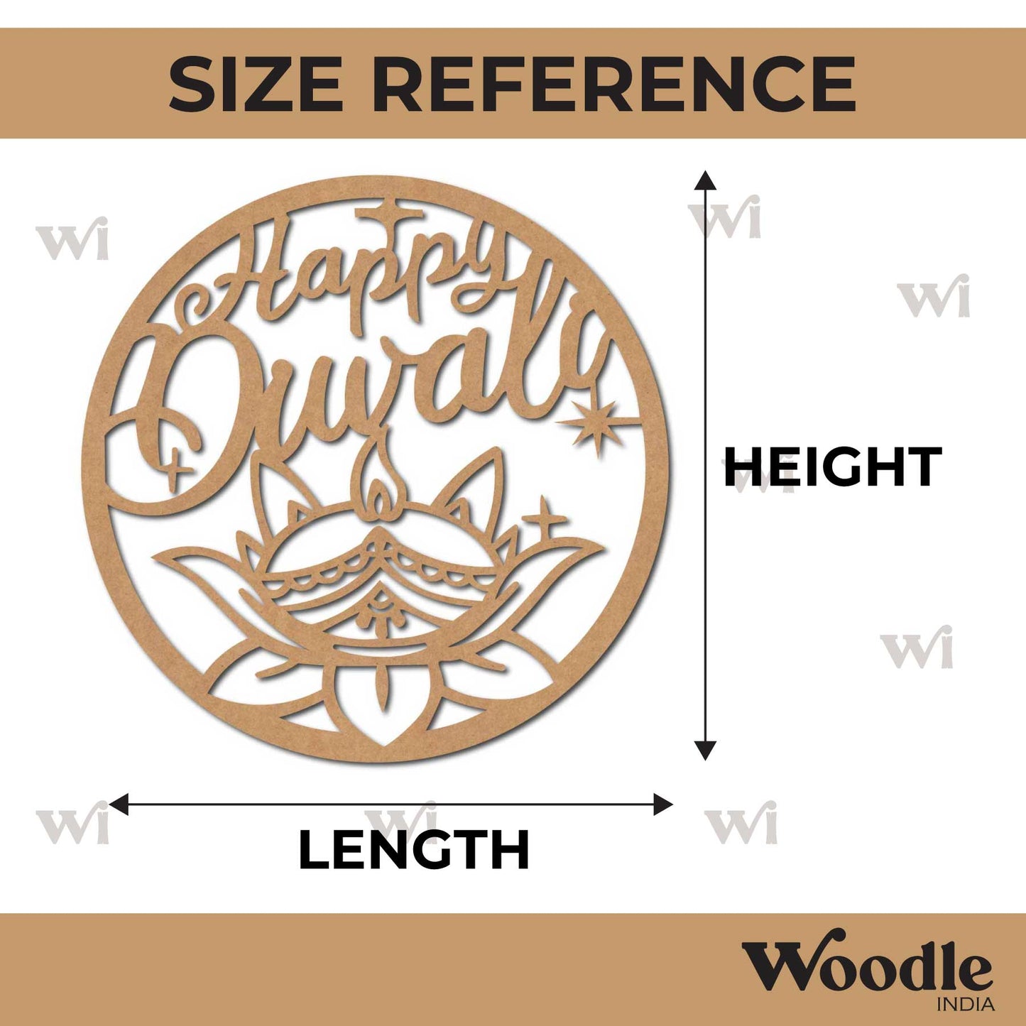 Happy Diwali Round Cutout MDF Design 1
