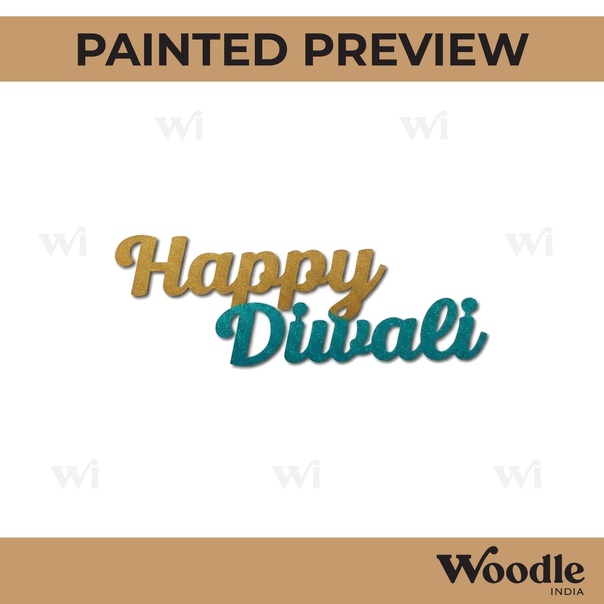Happy Diwali Text Cutout MDF Design 3