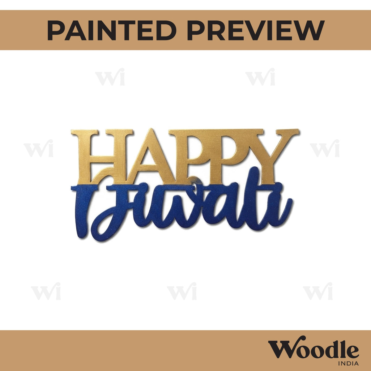 Happy Diwali Text Cutout MDF Design 4