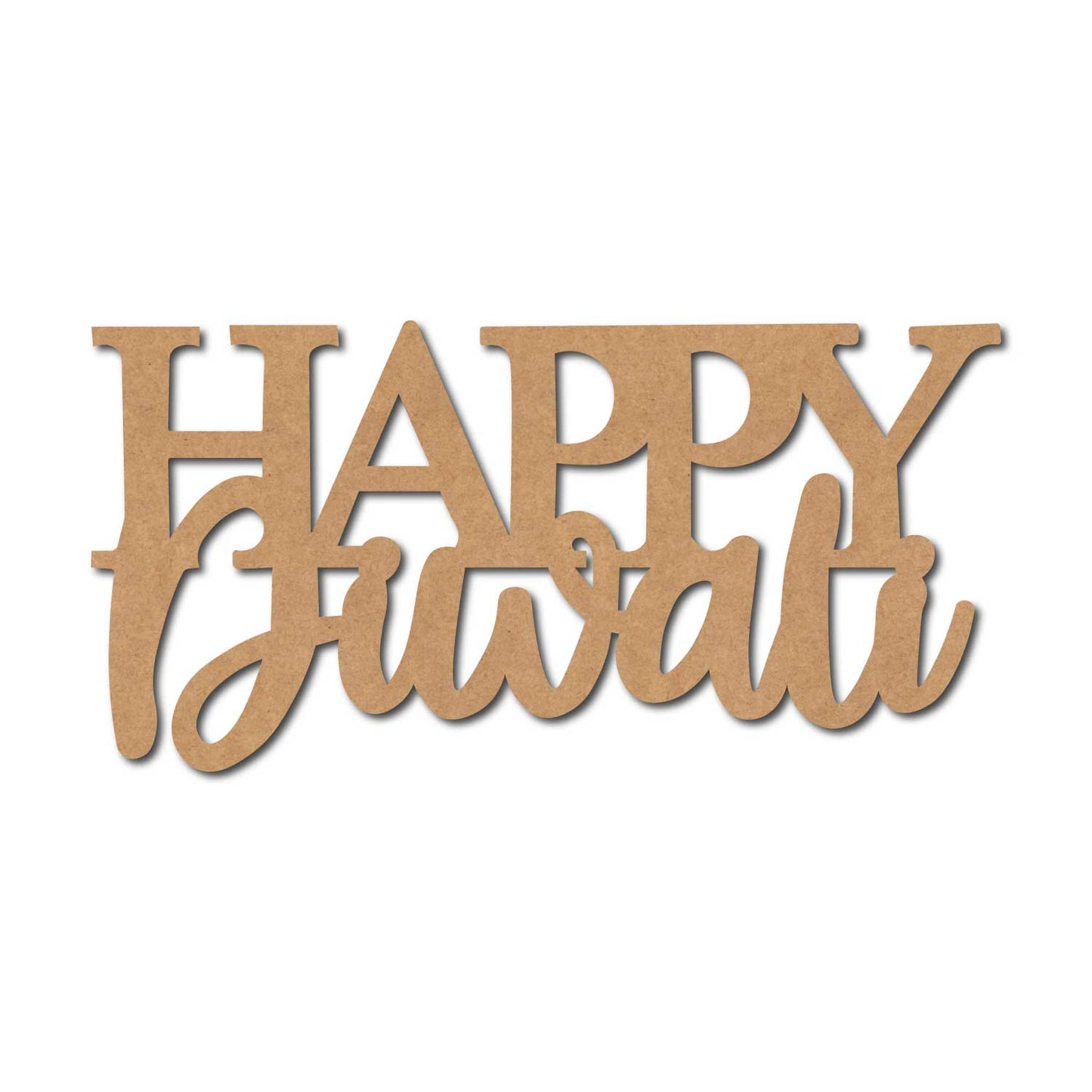 Happy Diwali Text Cutout MDF Design 4