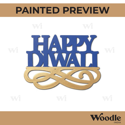 Happy Diwali Text Cutout MDF Design 5