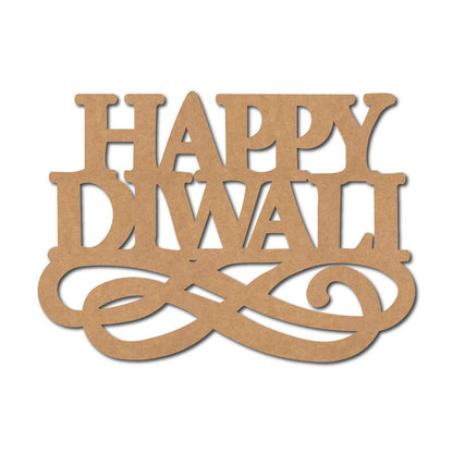 Happy Diwali Text Cutout MDF Design 5