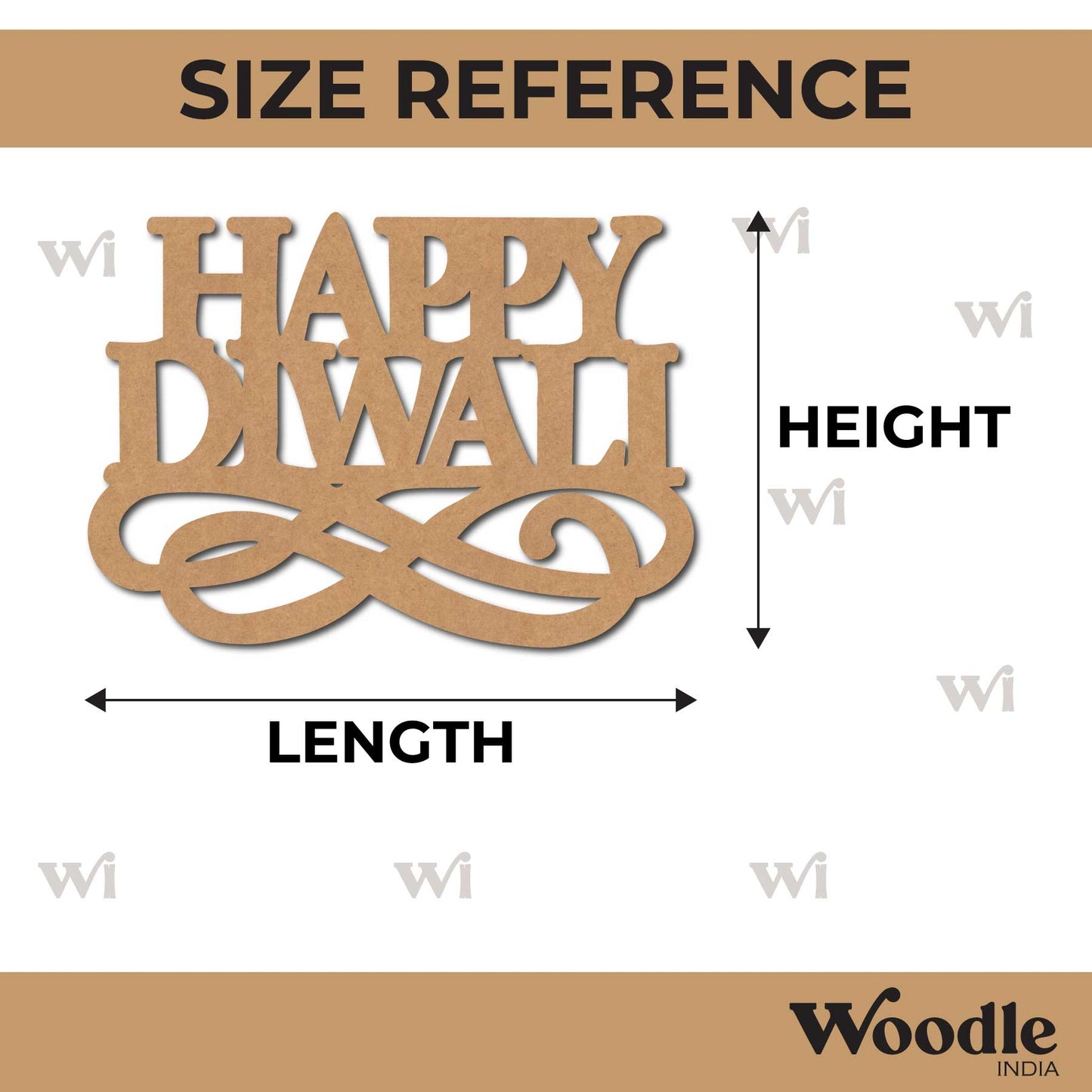 Happy Diwali Text Cutout MDF Design 5