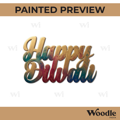 Happy Diwali Text Cutout MDF Design 6