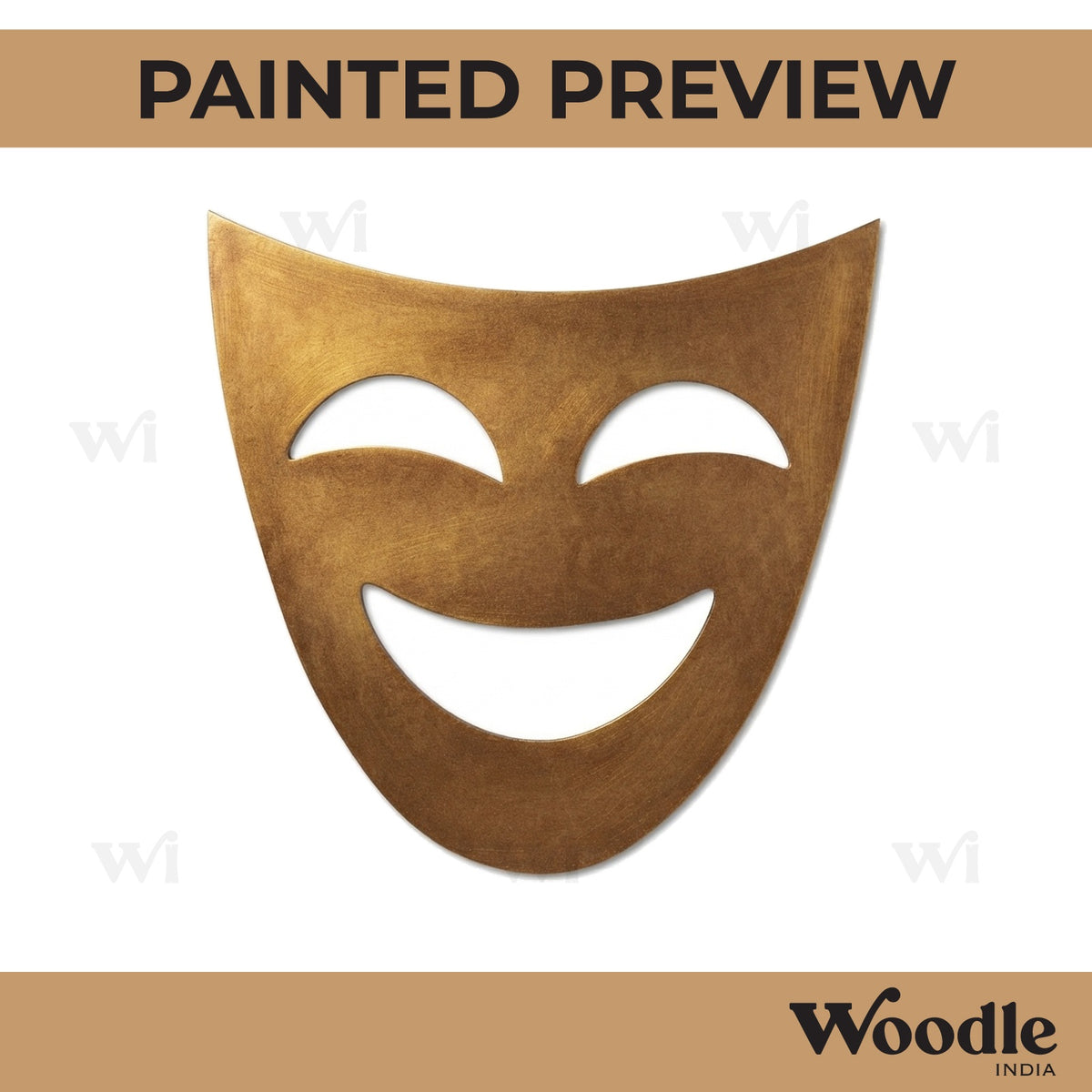 Happy Face Mask Cutout MDF Design 1