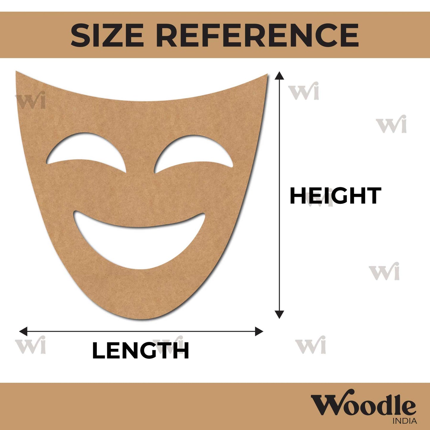 Happy Face Mask Cutout MDF Design 1