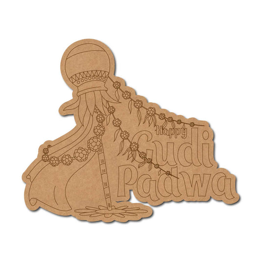 Happy Gudi Padwa Pre Marked Base MDF Design 1