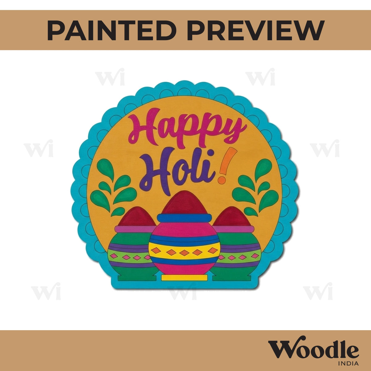 Happy Holi Pre Marked Base MDF Design 1
