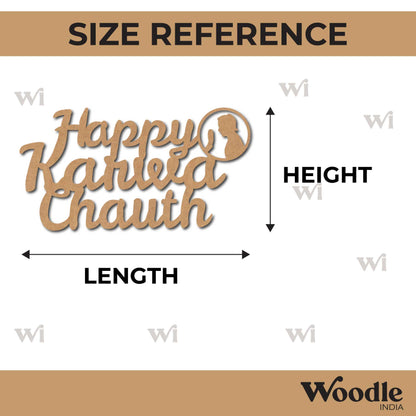 Happy Karwa Chauth Cutout MDF Design 1