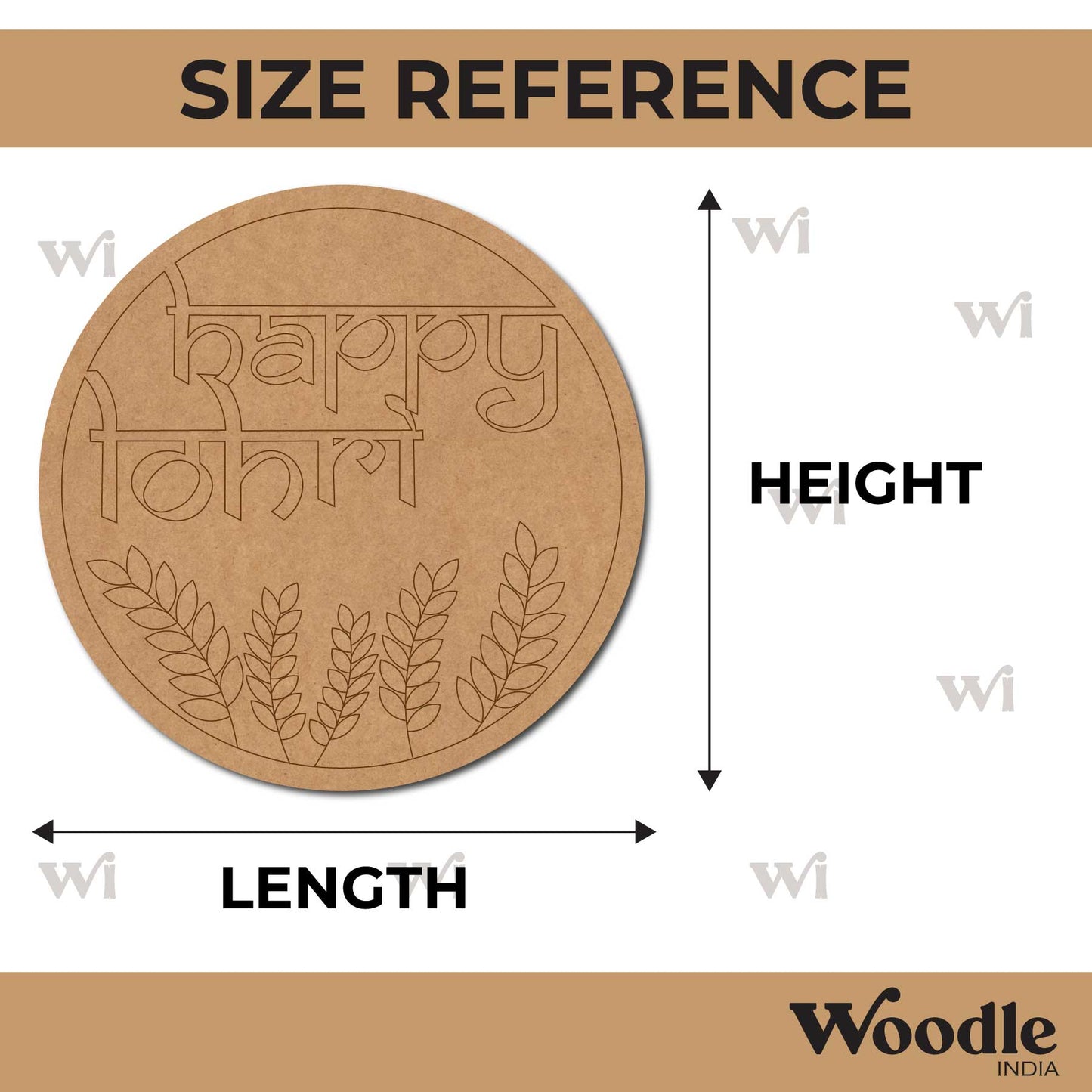 Happy Lohri Pre Marked Round MDF Design 1