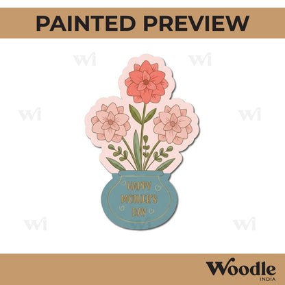 Happy Mother's Day Flower Vase Pre Marked MDF Design 1