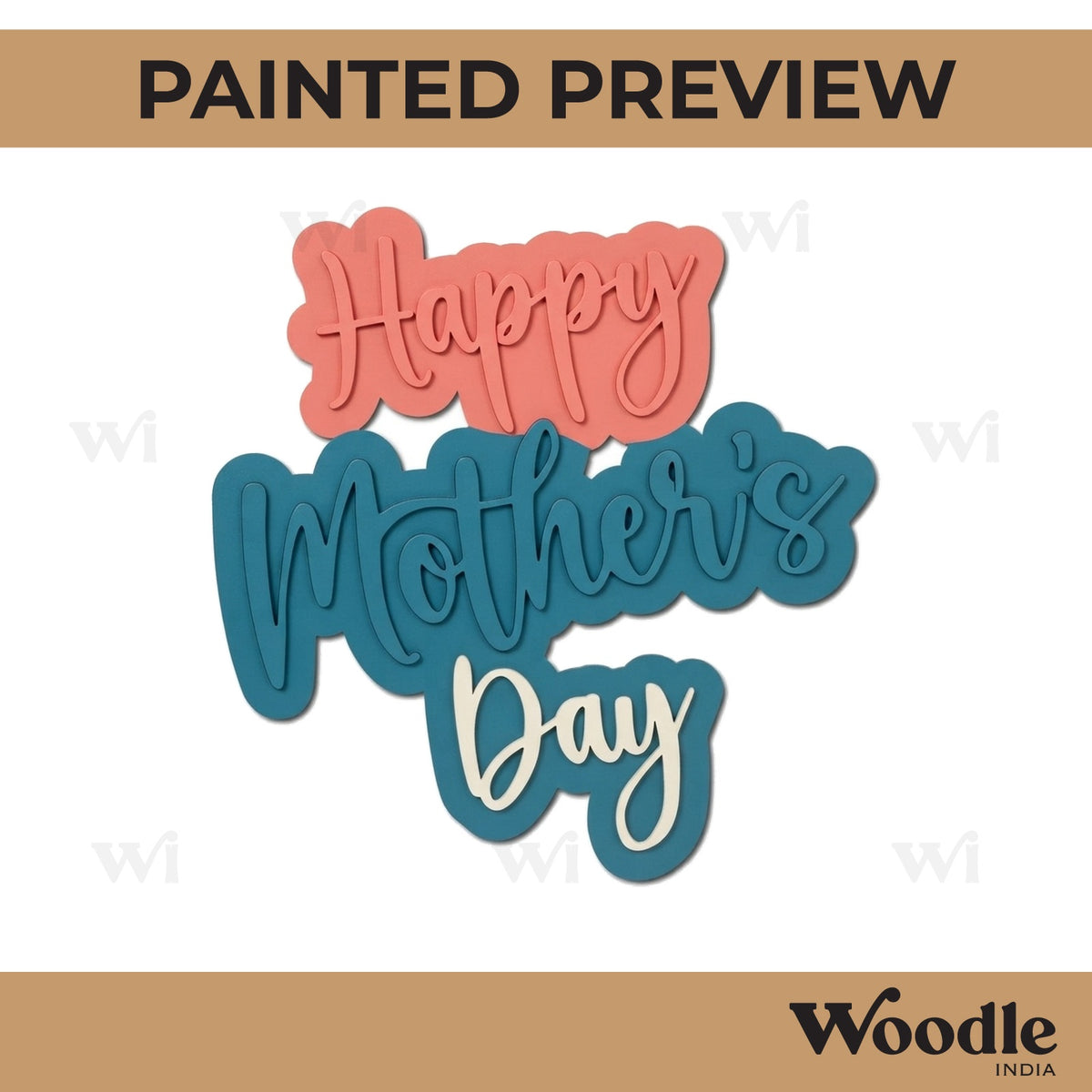 Happy Mother's Day Text Pre Marked MDF Design 1