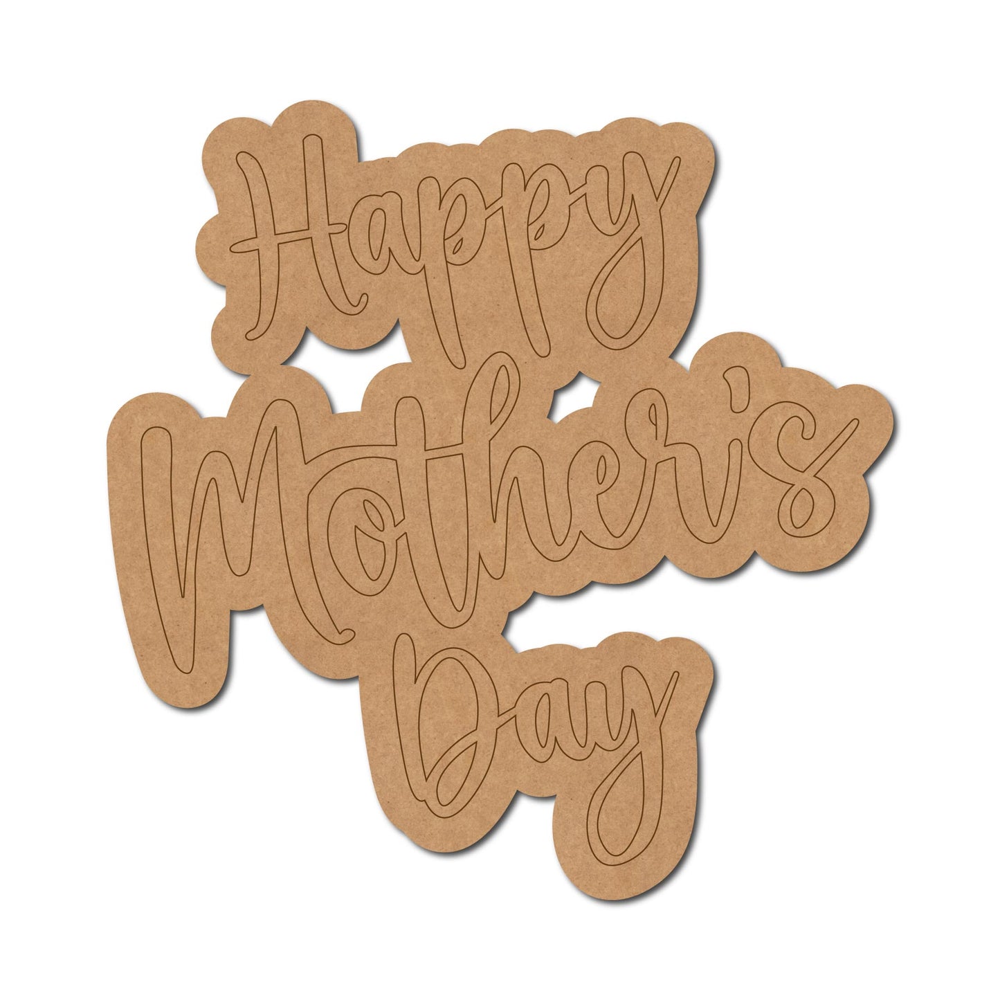 Happy Mother's Day Text Pre Marked MDF Design 1