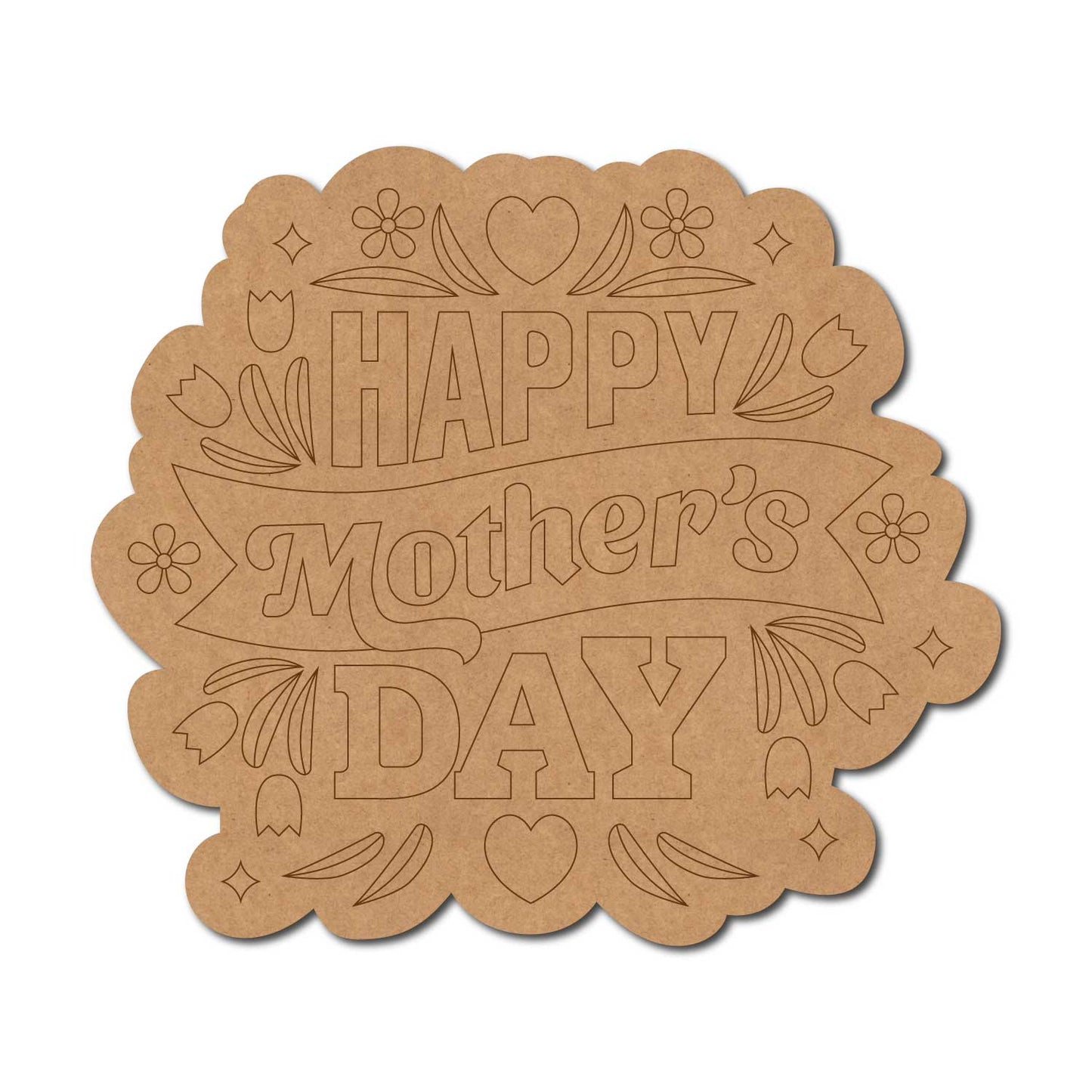 Happy Mother's Day Text Pre Marked MDF Design 2