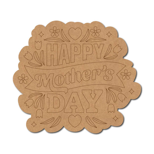 Happy Mother's Day Text Pre Marked MDF Design 2