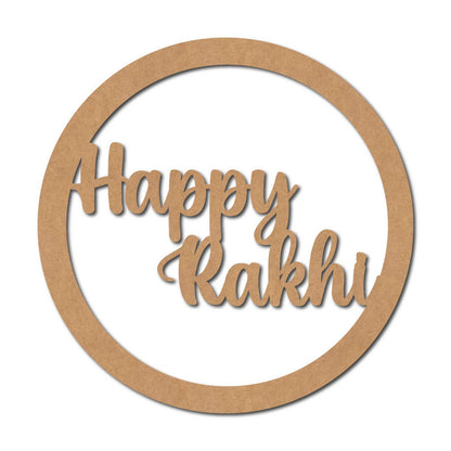 Happy Rakhi Round Cutout MDF Design 1