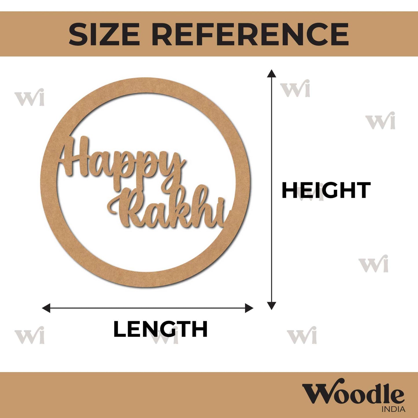 Happy Rakhi Round Cutout MDF Design 1