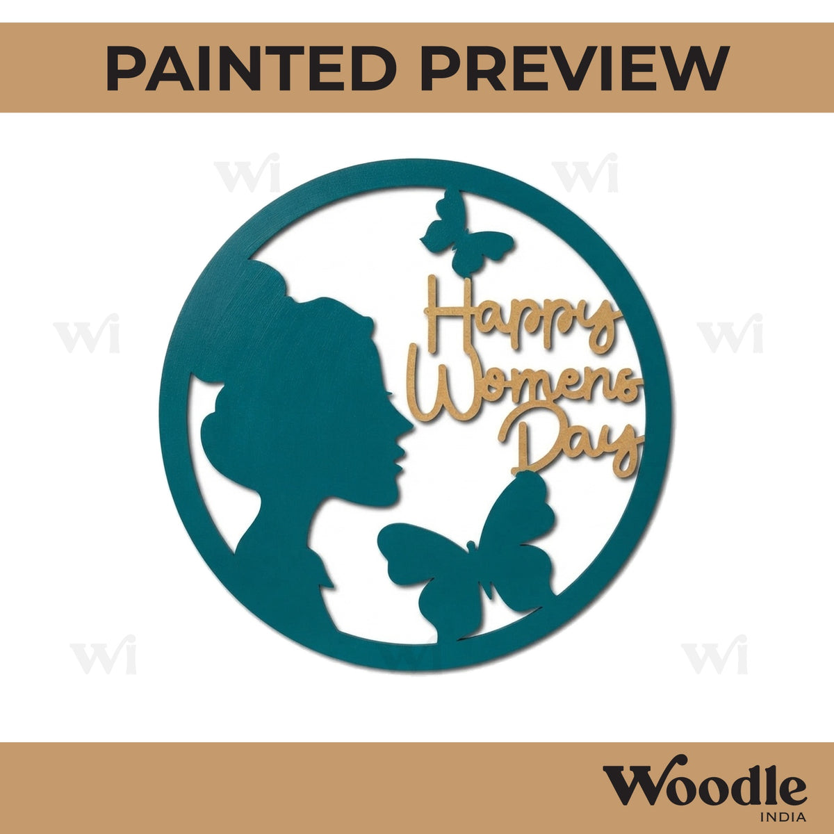 Happy Women's Day Round Cutout MDF Design 1