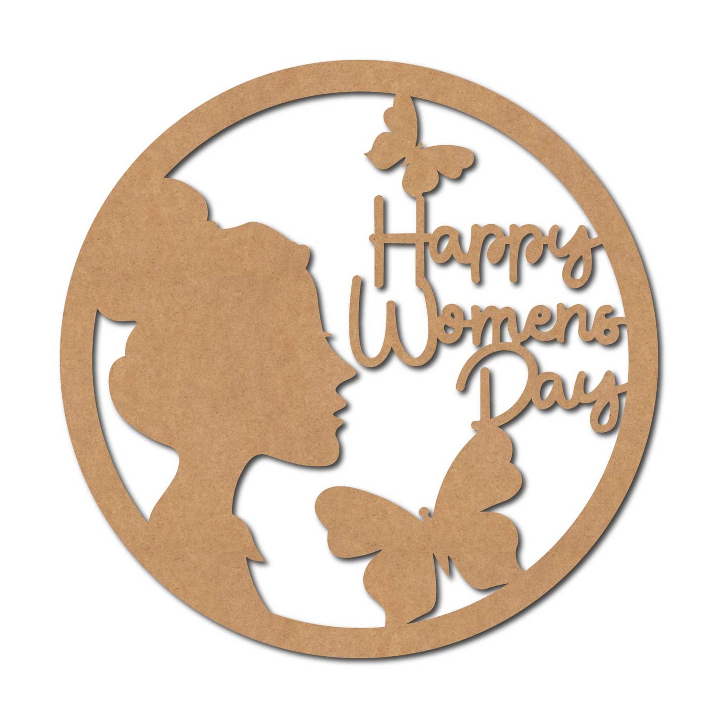 Happy Women's Day Round Cutout MDF Design 1