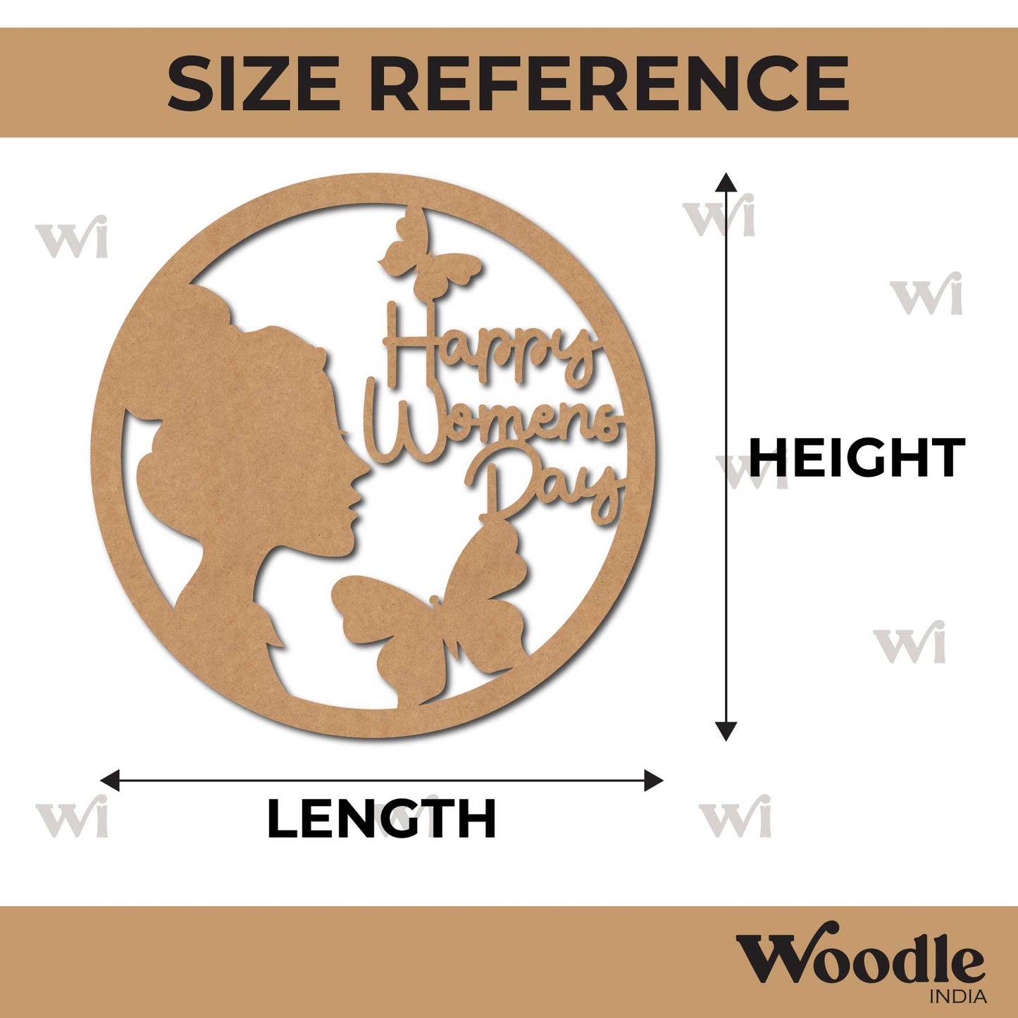 Happy Women's Day Round Cutout MDF Design 1