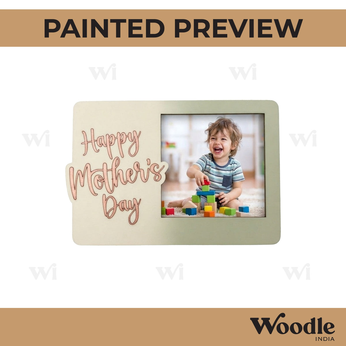 Happy Mother's Day Three Layered Photo Frame MDF Design 1