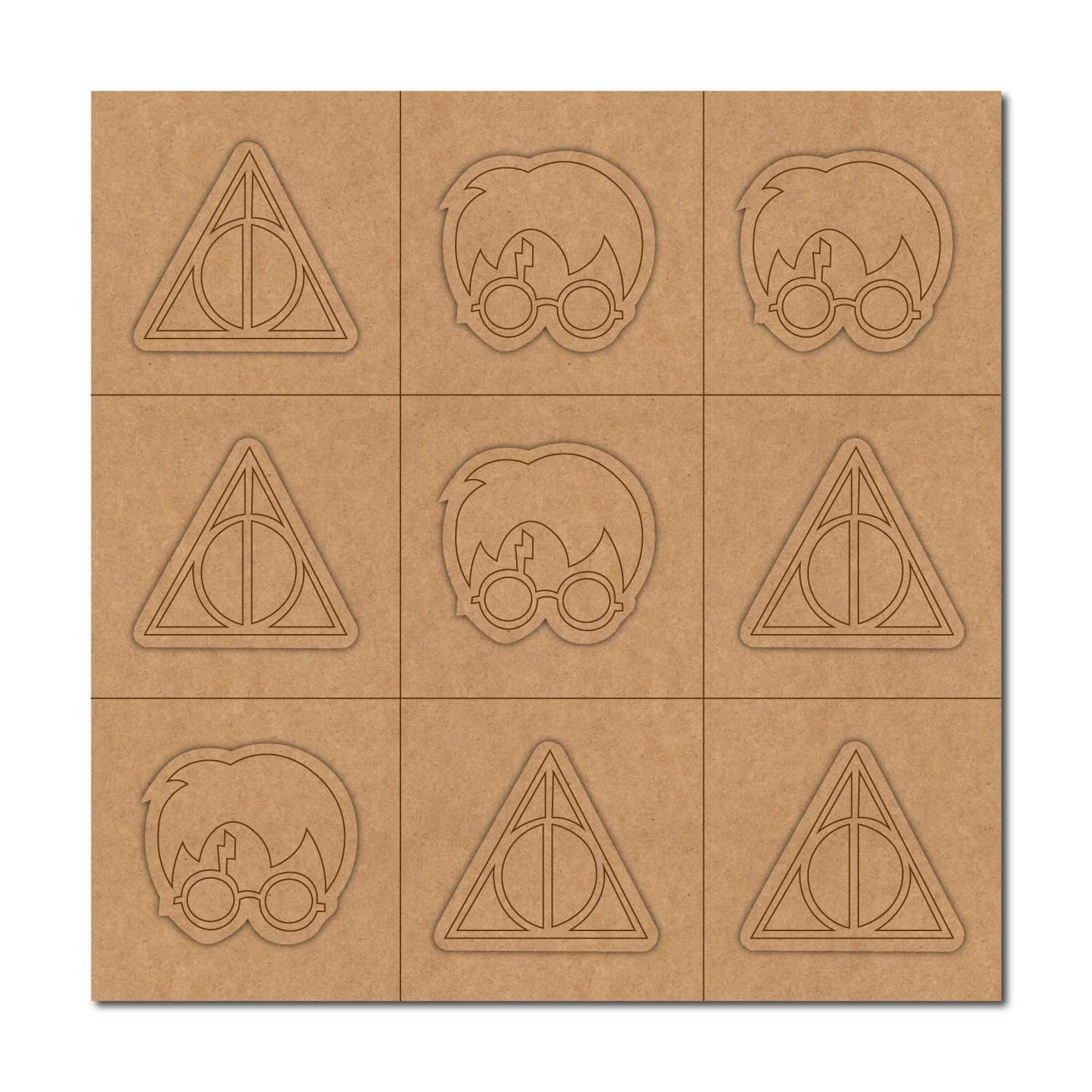 Harry Potter Tic Tac Toe Pre Marked MDF Design 1